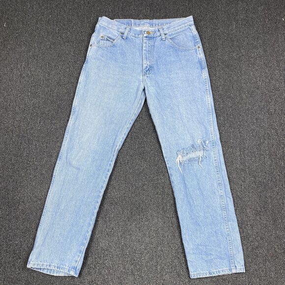 Wrangler Jeans Mens Straight Leg Relaxed Fit Garage Work Denim Cowboy Size 32x30 - Picture 1 of 5